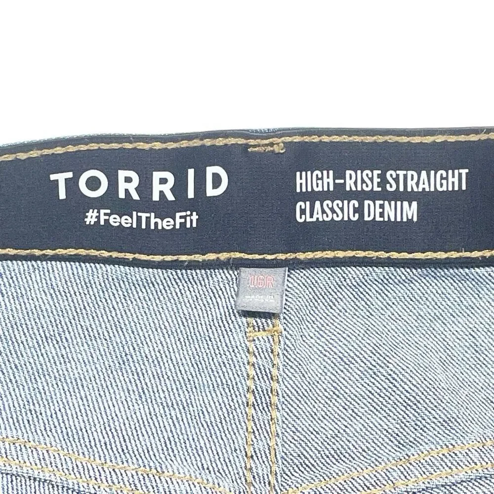 Torrid Medium Wash High-Rise Straight Classic Denim Jeans